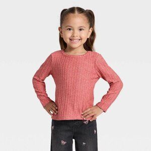 NWT Toddler Girls' Pointelle Long Sleeve T-Shirt - Cat & Jack 4T